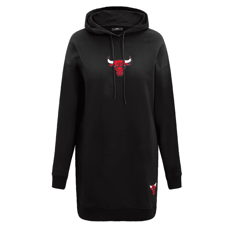 NBA CHICAGO BULLS CLASSIC WOMEN'S HOODIE DRESS (BLACK)