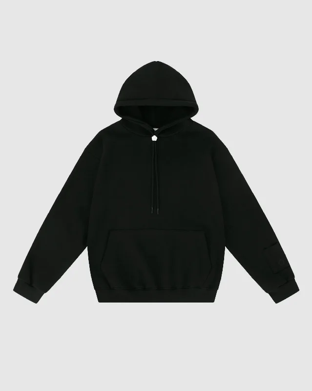 Black Logo Bolo Tie Hoodie