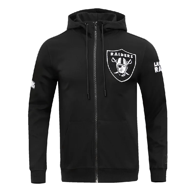 NFL LAS VEGAS RAIDERS CLASSIC CHENILLE DK FZ HOODIE (BLACK)