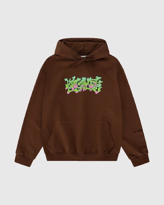 Boba Brown Graffiti Logo Hoodie