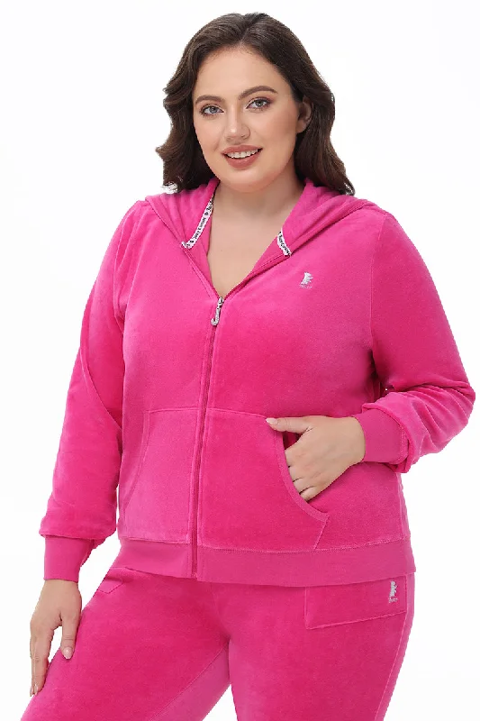 Plus-Size Scottie Cotton Velour Hoodie