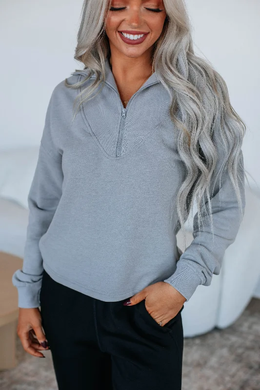 Tova Half-Zip Pullover - Heather Grey