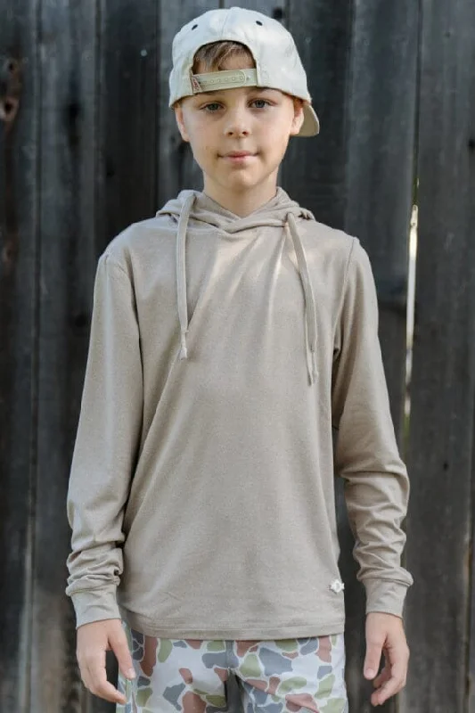 Youth Performance Hoodie - Heather Khaki