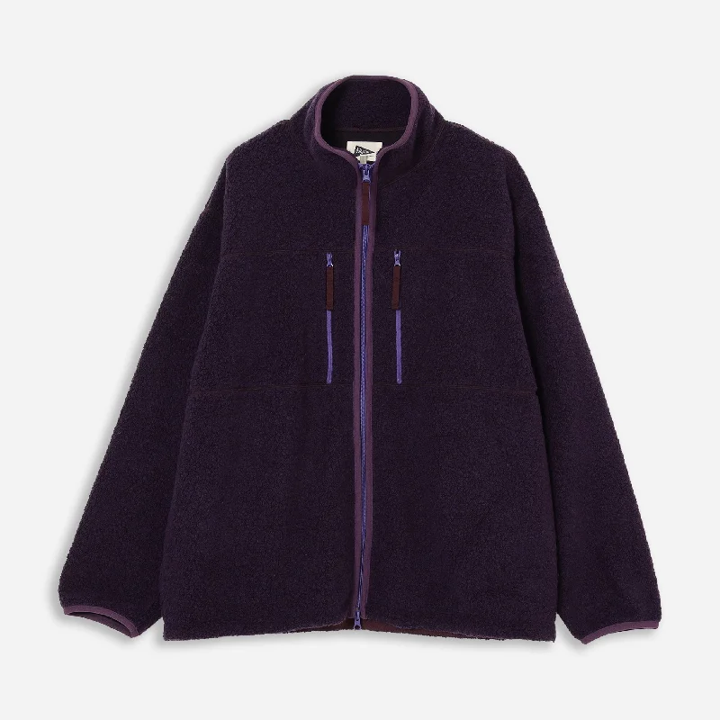 ANTONIO WOOL FLEECE JACKET - PURPLE