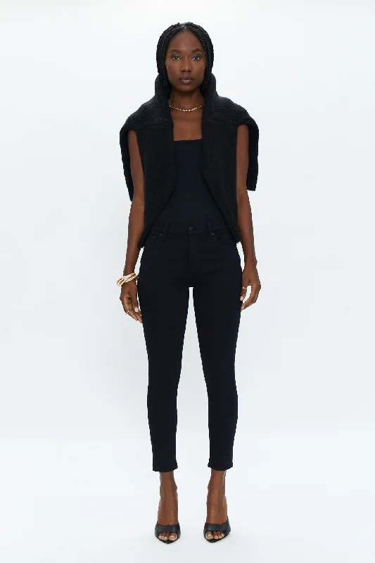 Audrey Mid Rise Skinny - Dark Vinyl