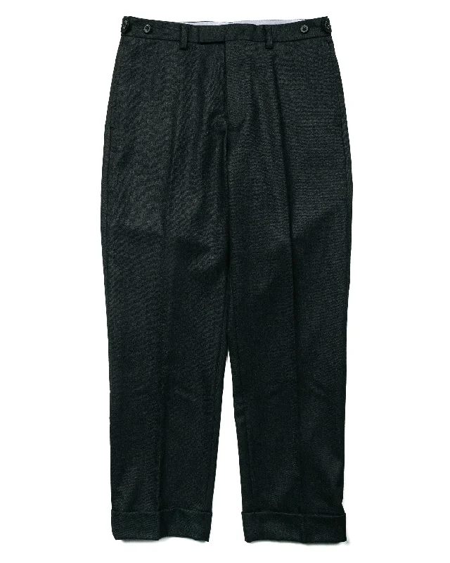 Beams Plus Ivy Trousers Ankle-Cut Flannel Charcoal Grey