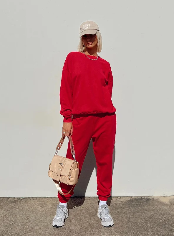 Meika Track Pants Red