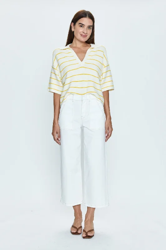 Sophia Wide Leg Pant - Le Blanc