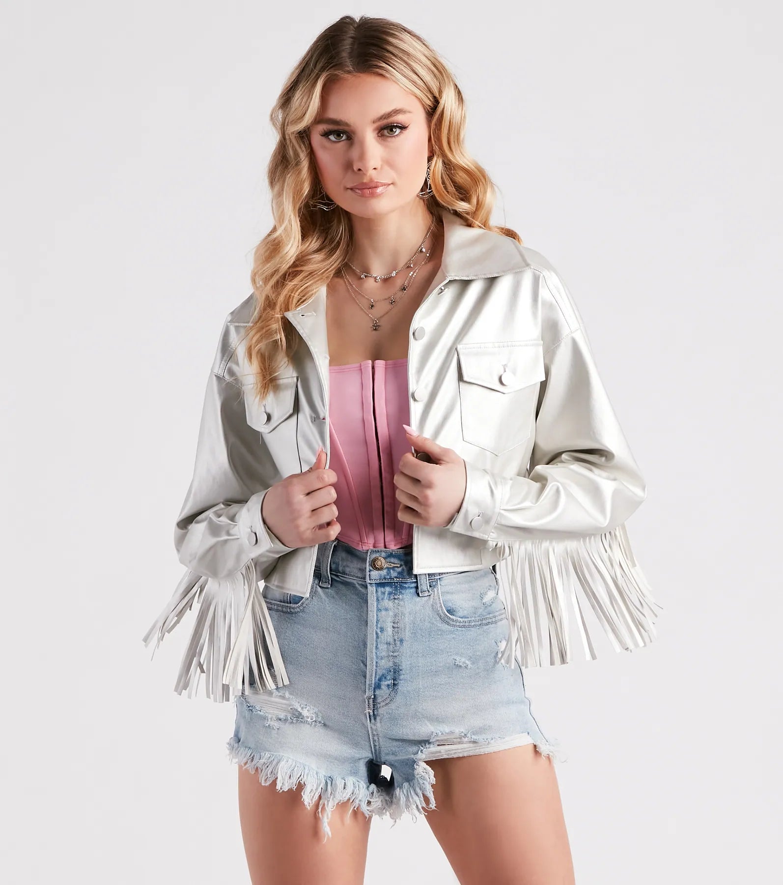 Wild Retro Faux Leather Fringe Jacket