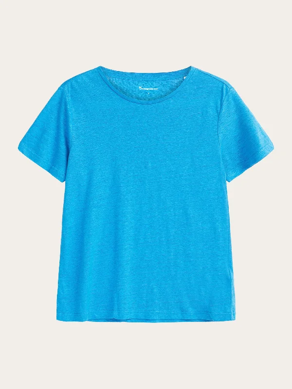 Reg linen t-shirt - Malibu Blue