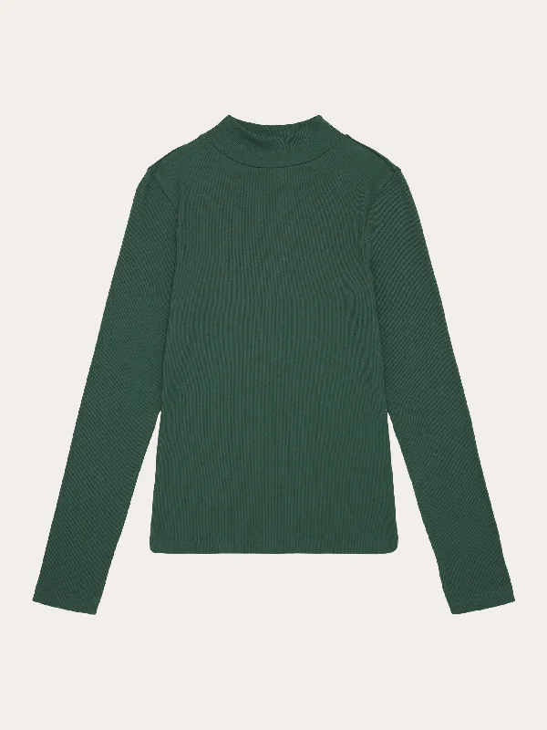 Rib high neck LS - Dark Forest