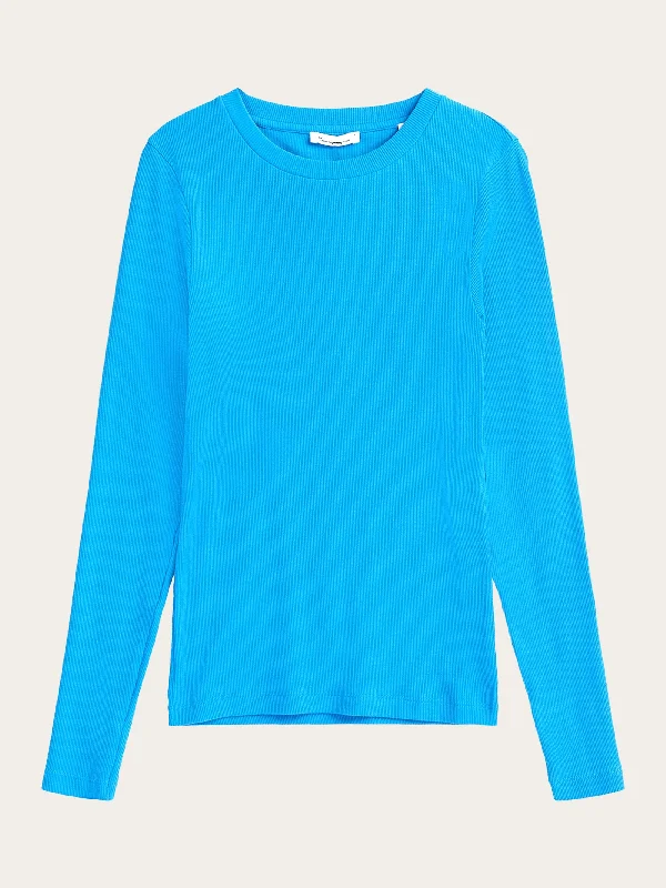 Rib Scoop neck long sleeved - Malibu Blue