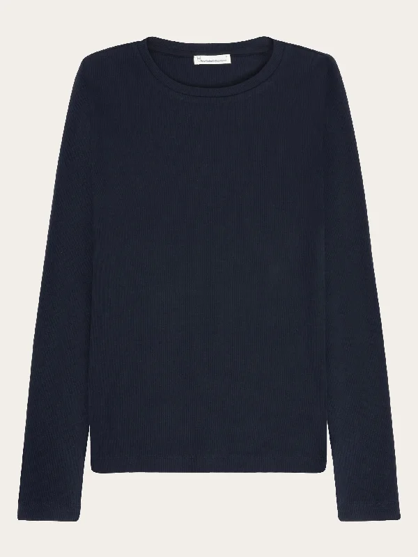 Rib Scoop neck long sleeved - Night Sky