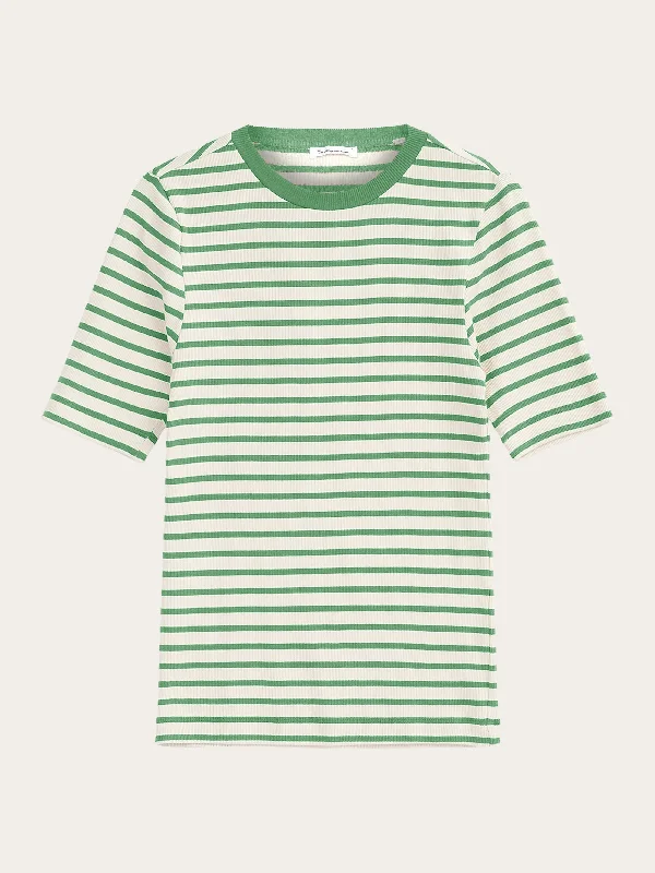 Striped rib t-shirt - Green stripe