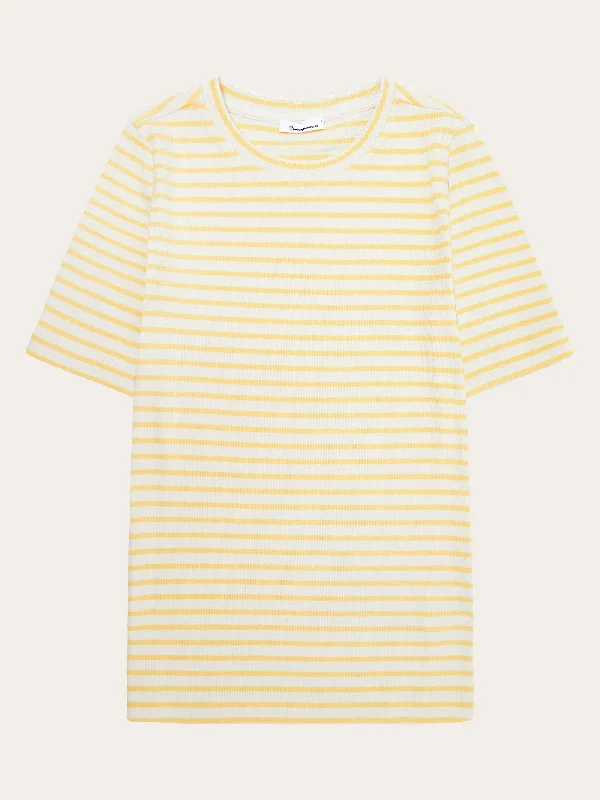 Striped rib t-shirt - Yellow stripe