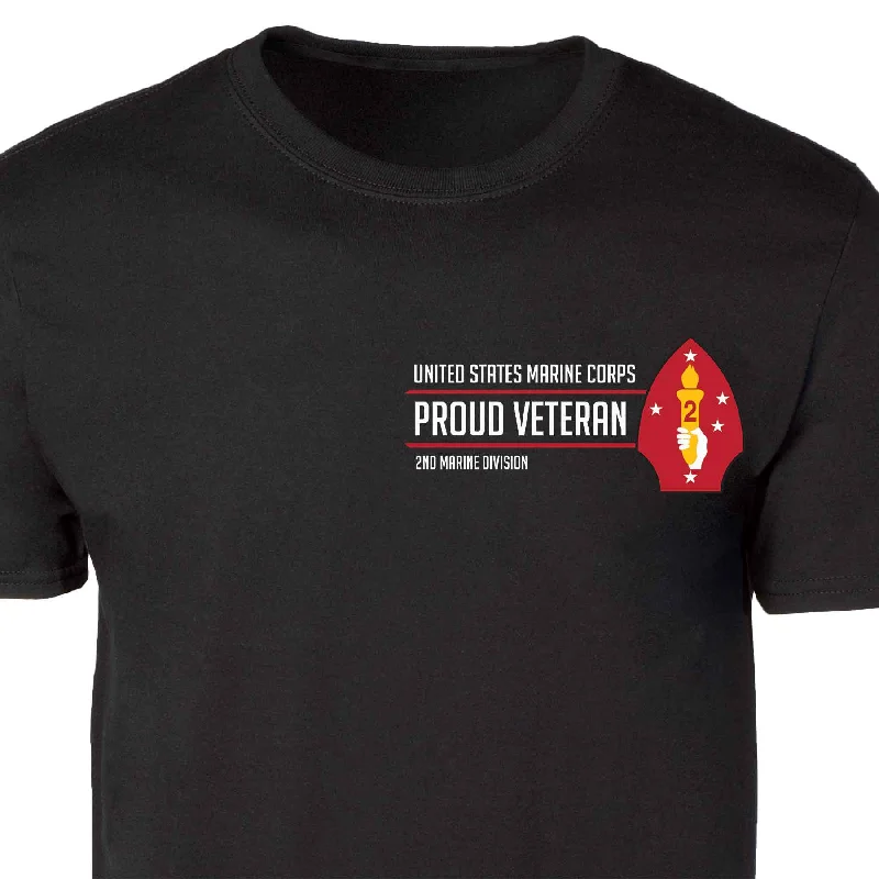 2nd Marine Division Proud Veteran Patch Graphic T-shirt