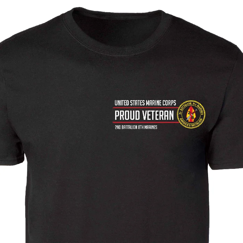 2nd Battalion 8th Marines Proud Veteran Patch Graphic T-shirt