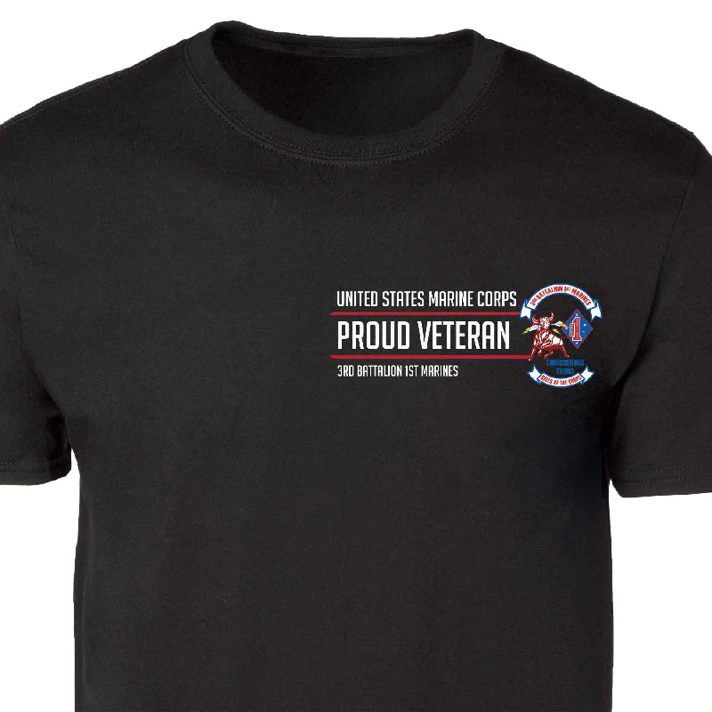 3rd Battalion 1st Marines Proud Veteran Patch Graphic T-shirt