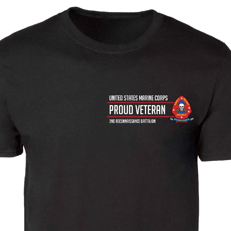 2nd Reconnaissance Battalion Proud Veteran Patch Graphic T-shirt