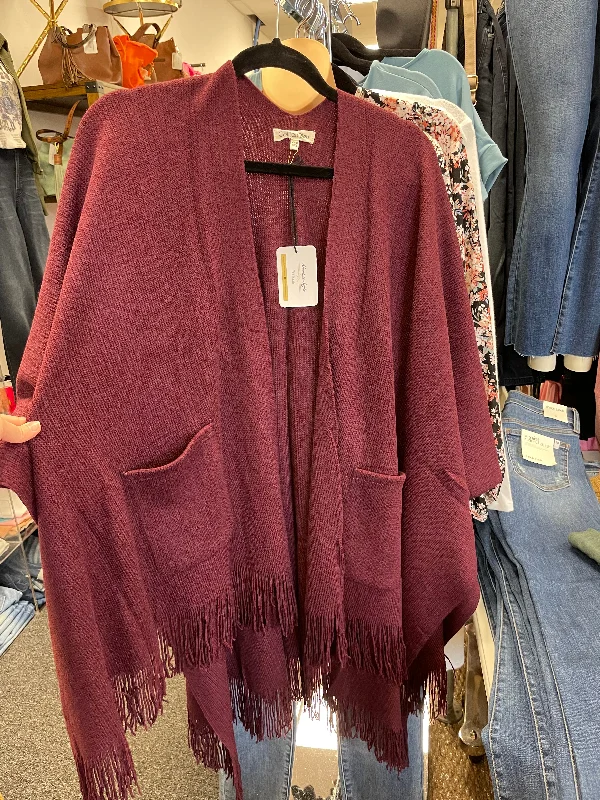 Burgundy Fringe Shawl