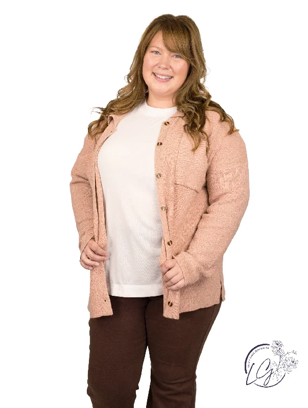 Curvy Buttoned Elegance Sweater