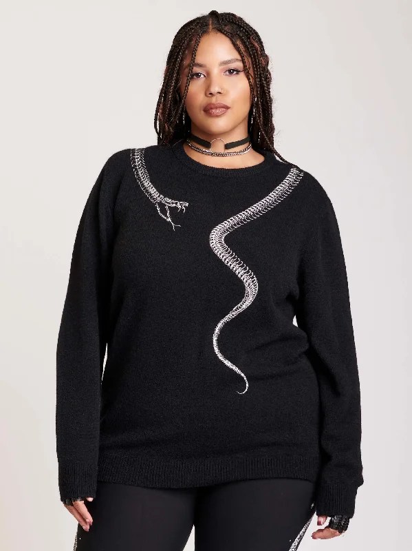 Embroidered Snake Sweater