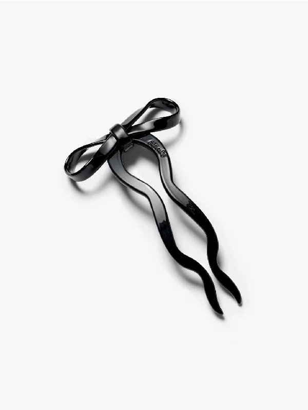 Large Bow Hairpin - Black