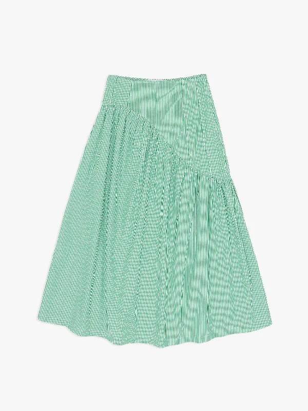 Maeve Midi Skirt - Green Stripe