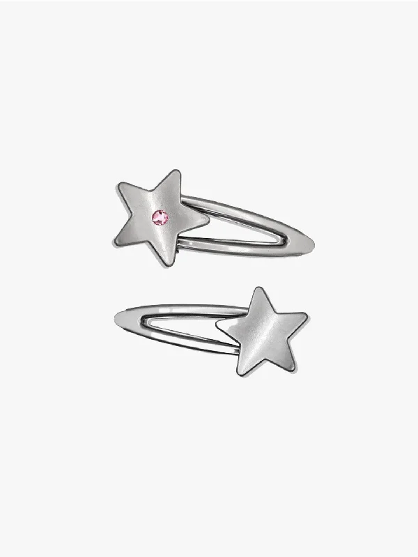 Nova Star Hair Clip Set - Silver