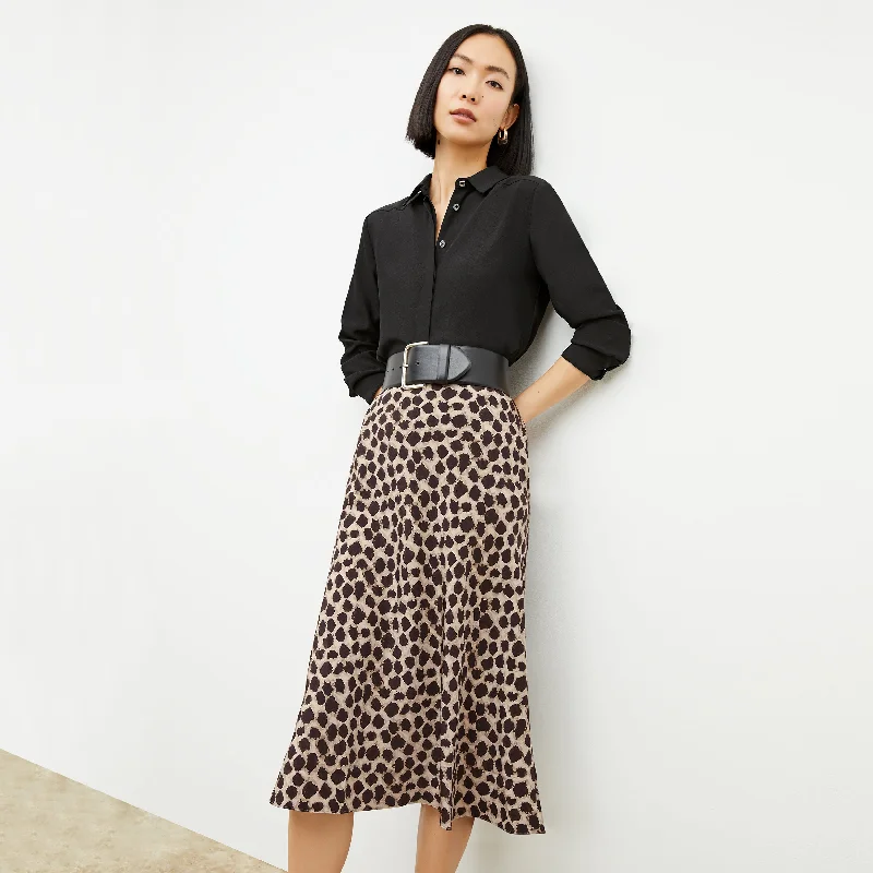 Orchard Skirt - Washable Silk :: Sahara Print