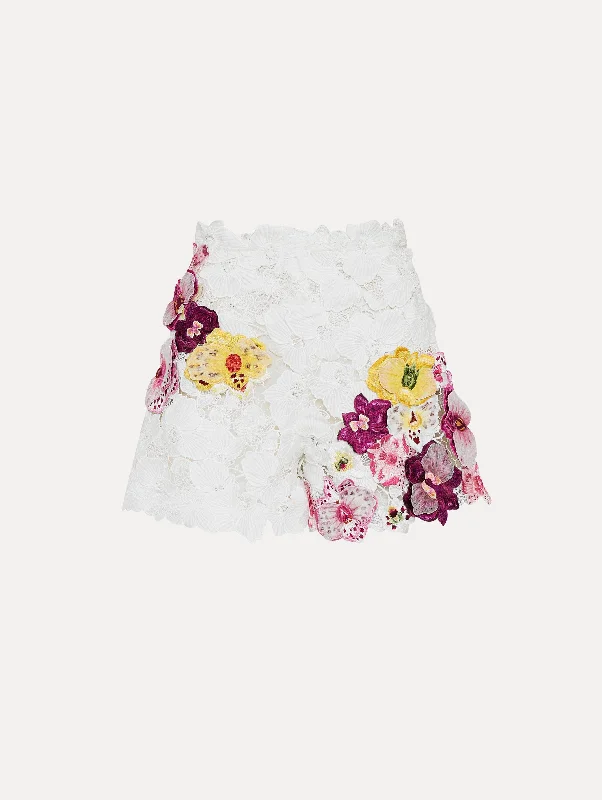 Orchid Embroidered Guipure Shorts