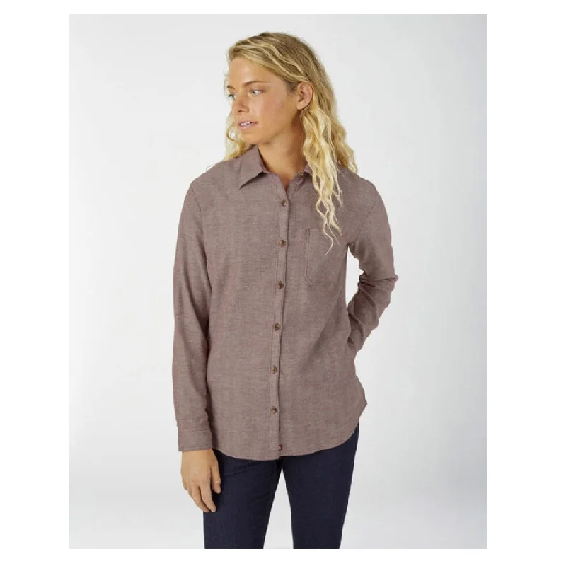 Women's Long Sleeve Plaid Flannel Work Shirt FL075 - Herringbone