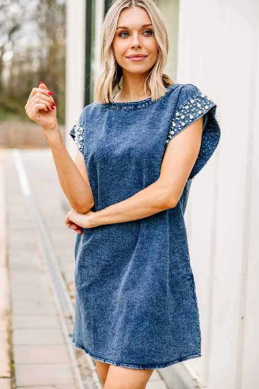 Be Bold Dark Denim Embellished Dress