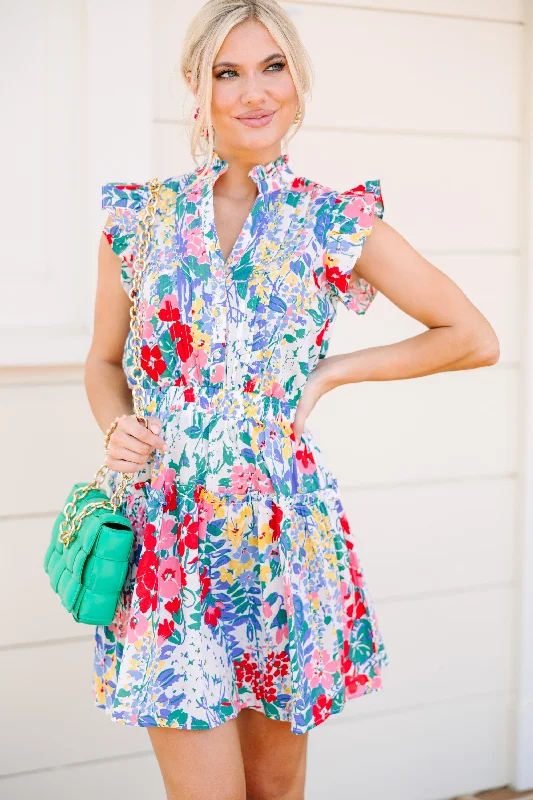 Bright Days Ahead White Floral Dress