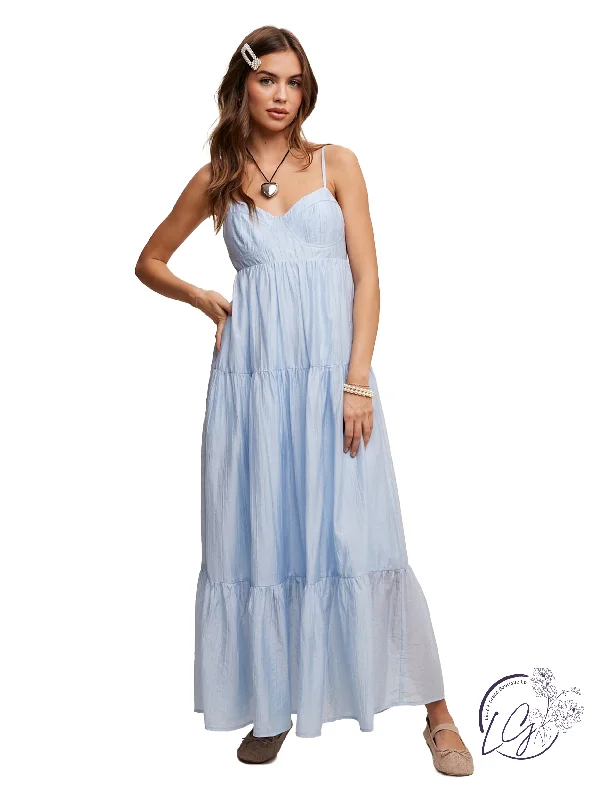 Sweetheart Neckline Flowy Maxi Dress